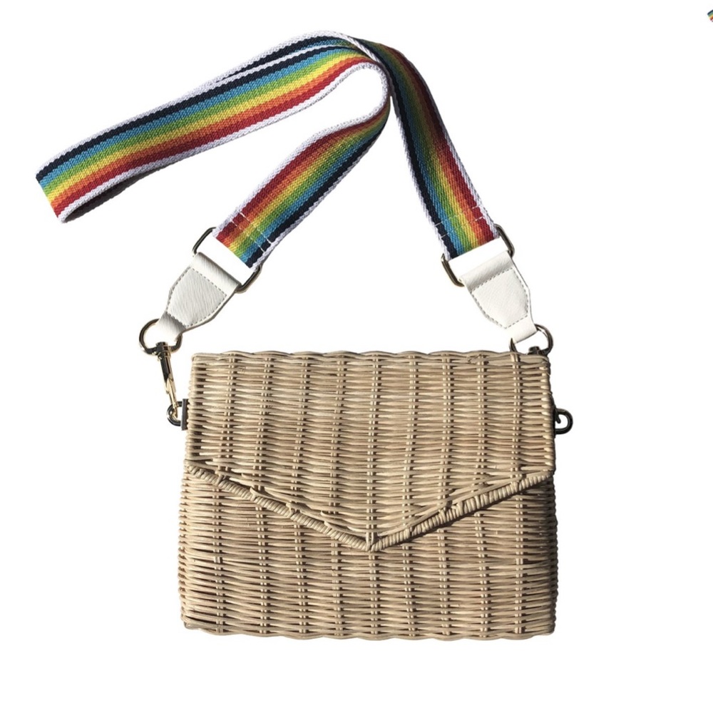 Fallon & Royce Kaia Rattan Straw Crossbody NWT